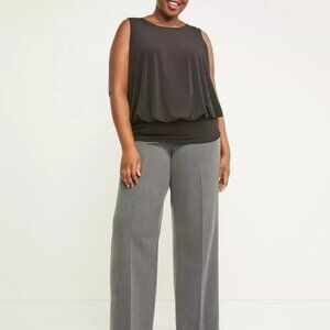 Lane Bryant The Allie Wide Leg Pants Tailored Stretch Womens Size 24R - Gray